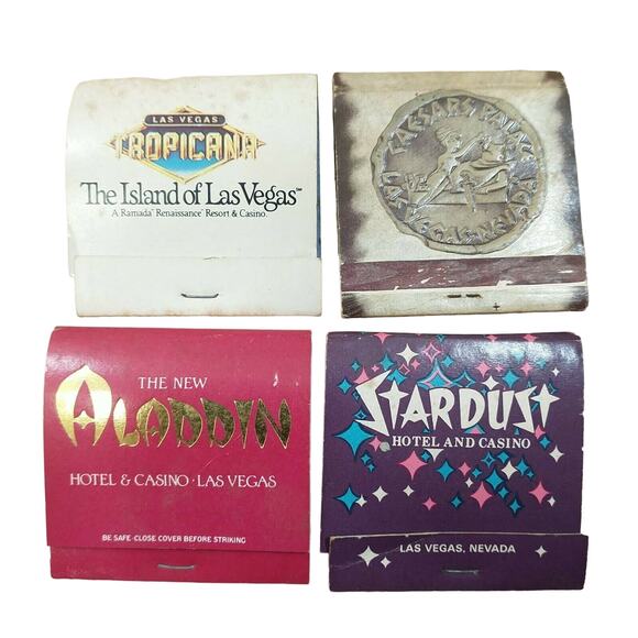 Vtg Las Vegas Casinos Matchbooks Lot of 4 Stardust Caesars Aladdin Tropicana - Picture 1 of 12